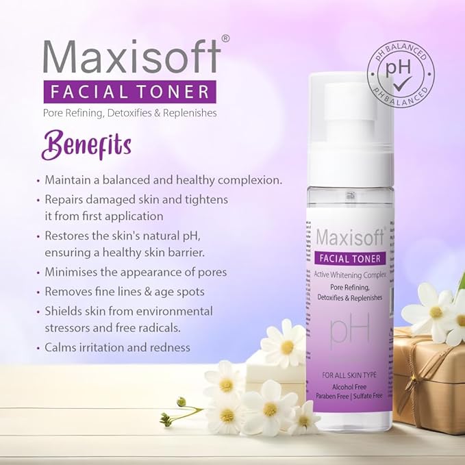 Maxisoft Facial Toner | Alcohol-Free pH Balancer - 100 Ml