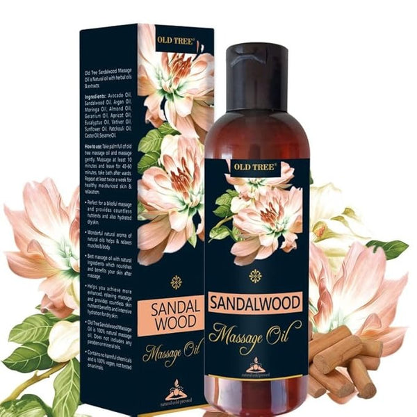 Old Tree Sandalwood Massage Oil for Body Muscle Relaxation - 100 ml