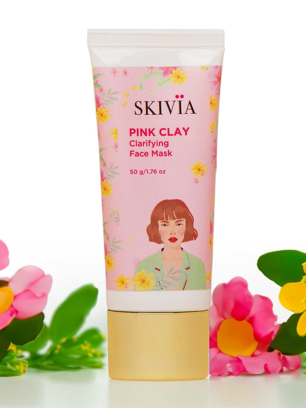 Skivia Pink Clay Face Mask - 50 gms