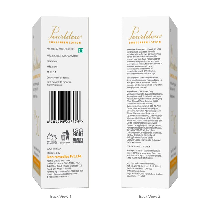 Pearldew Sunscreen Lotion | SPF 30 - 50 Ml