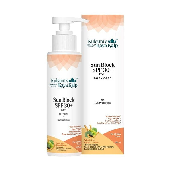 Kulsum's Kaya Kalp Herbals Sun Block SPF 30+ - 100 ml