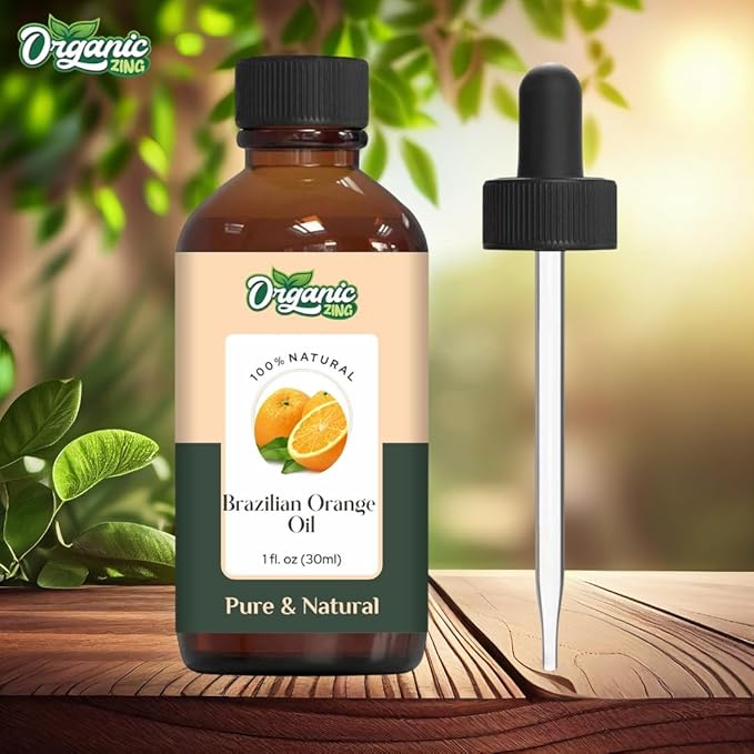 Organic Zing Brazilian Orange (Citrus Sinensis) Oil | Essential Oil for Skin Care, Aroma & Diffuser - 30 Ml