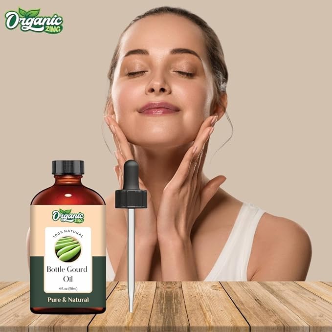 Organic Zing Bottle Gourd (Lagenaria Siceraria) Oil | Essential Oil for Skincare, Hair Care & Massage - 118 Ml