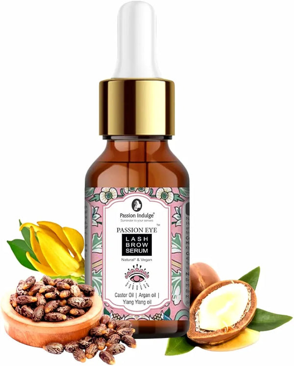 Passion Indulge Eye Brow and Eyelash Growth Serum Naturally | Eyelash Oil | 100% Natural Eye Lash & Eye Brow Oil - 10ML