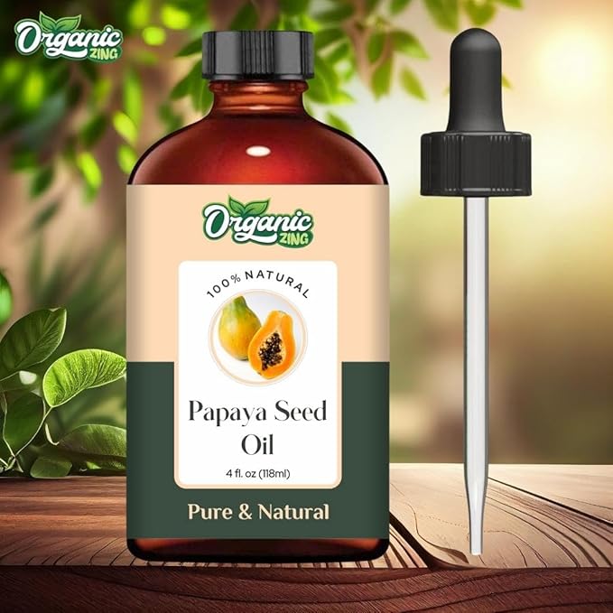 Organic Zing Papaya Seed Oil for Skin, Face, Hair Care, Aromatherapy & Massage - 118 Ml