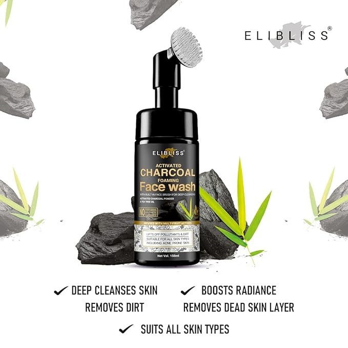 Elibliss Charcoal Foaming Face Wash - 150 ml