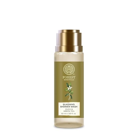 Forest Essentials Travel Size Silkening Shower Wash Oudh & Green Tea