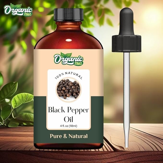 Organic Zing Black Pepper (Piper Nigrum) Oil | Essential Oil for Skincare and Hair Care - 118 Ml
