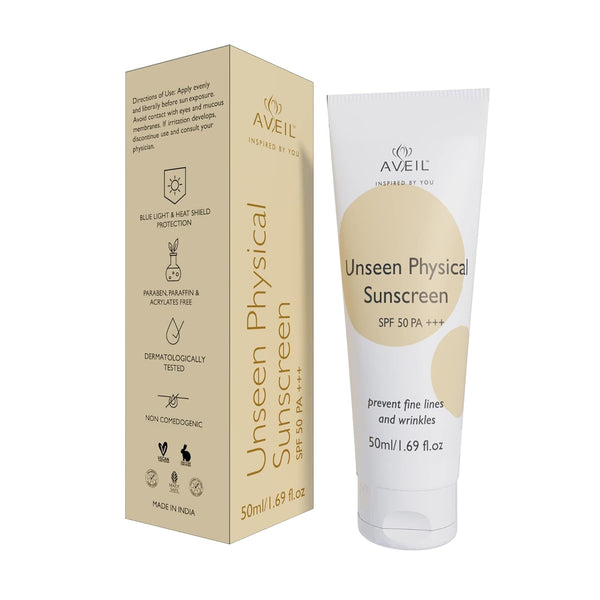 Aveil Unseen Physical Sunscreen SPF 50 PA+++ - 50 ml