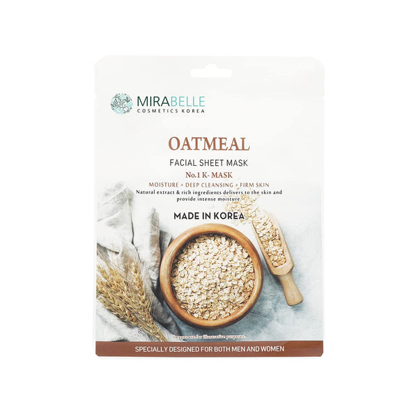 Mirabelle cosmetics Oat Meal Korean Face Sheet Mask - 25 ml(Pack of 2)