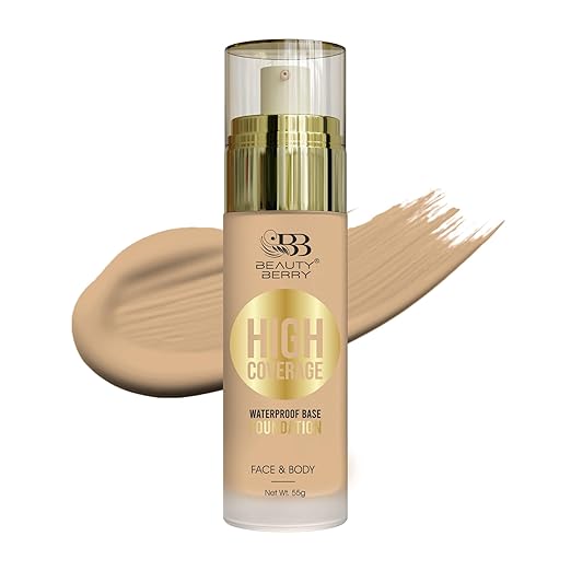 Beauty Berry High Coverage Waterproof Base Foundation 04 Natural Nude - 55 gms