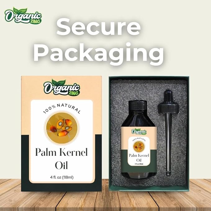 Organic Zing Palm Kernel (Elaeis Guineensis) Oil | Carrier Oil for Skincare & Hair Care - 118 Ml