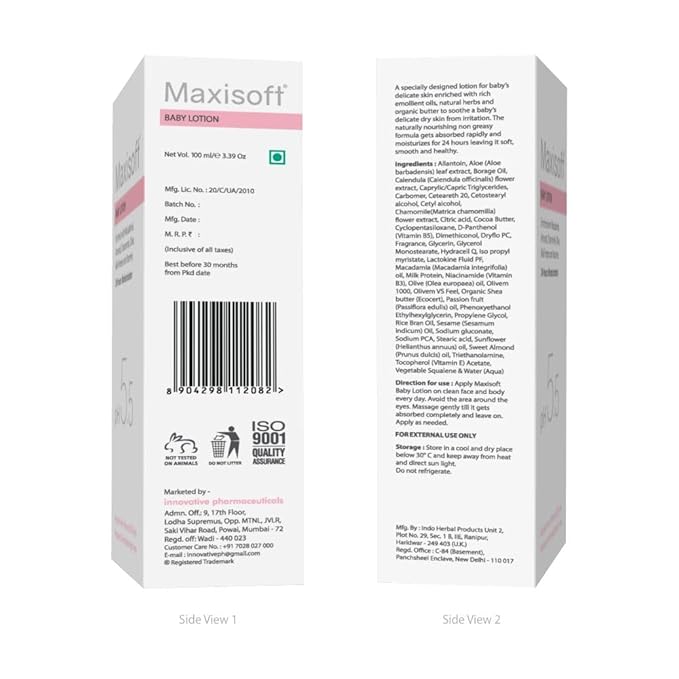 Maxisoft Baby Lotion for Moisturizing Soft & Dry Skin for Kids - 100 Ml