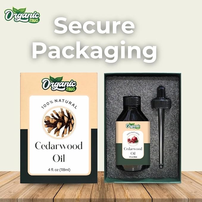 Organic Zing Cedarwood Essential Oil Skin for Skin, Face, Hair Care, Aromatherapy, Diffuser, Conditioner - 118 Ml