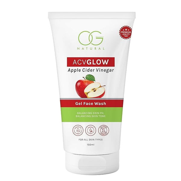 OG BEAUTY Natural Acvglow Apple Cider Vinegar Gel Face Wash - 150 ml