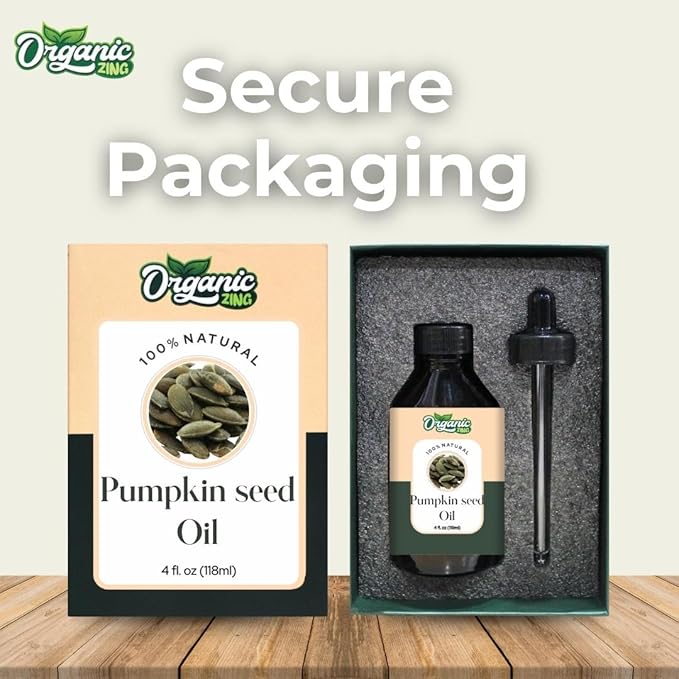 Organic Zing Pumpkin Seed Carrier Oil for Skin Care, Hair Care, Body Care - 118 Ml
