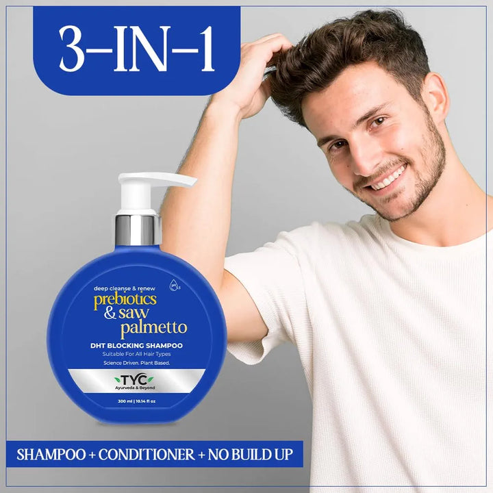 TYC-Trust Your Choice Ayurvedic DHT Blocking Shampoo | Deep Cleansing, Itch Free Anti Dandruff | Sulphate Free | 3-in-1 Organic Shampoo and Conditioner | 300 ml