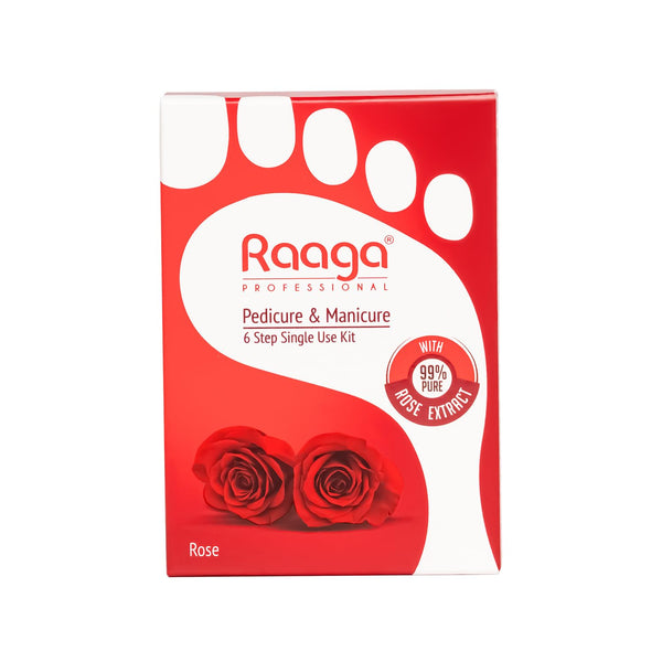 Raaga Professional Manicure Pedicure For Hands and Feet Rose Kit - 6 sachets