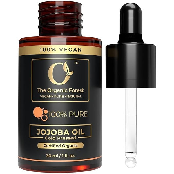 The Organic Forest Organic Jojoba Oil - Pure Cold Pressed Jojoba Oil - 30 ml