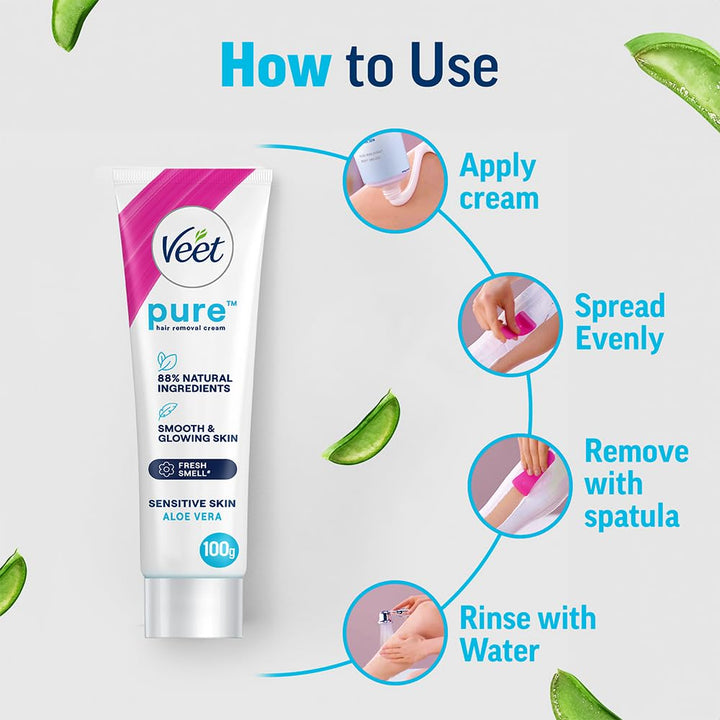 Veet Pure Hair Removal Cream for Women For Sensitive Skin - 100 gms