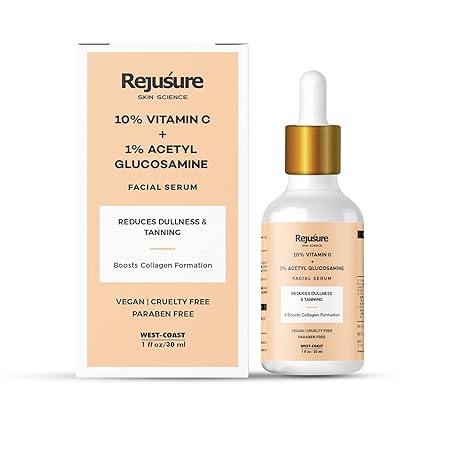 Rejusure 10% Vitamin C + 1% Acetyl Glucosamine Facial Serum - 30 ml