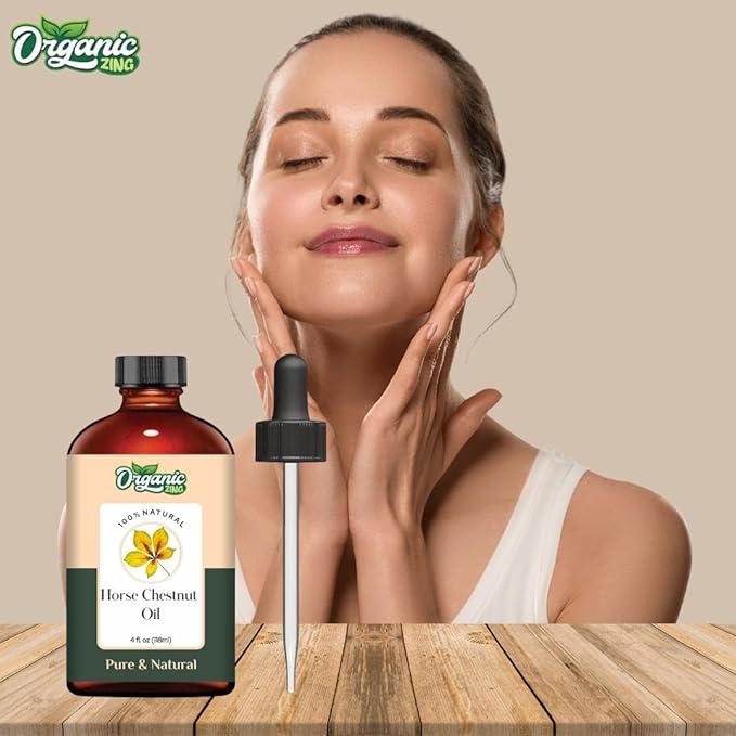 Organic Zing Horse Chestnut (Aesculus Hippocastanum) Oil | Essential Oil for Skincare, Hair Care & Massage - 118 Ml