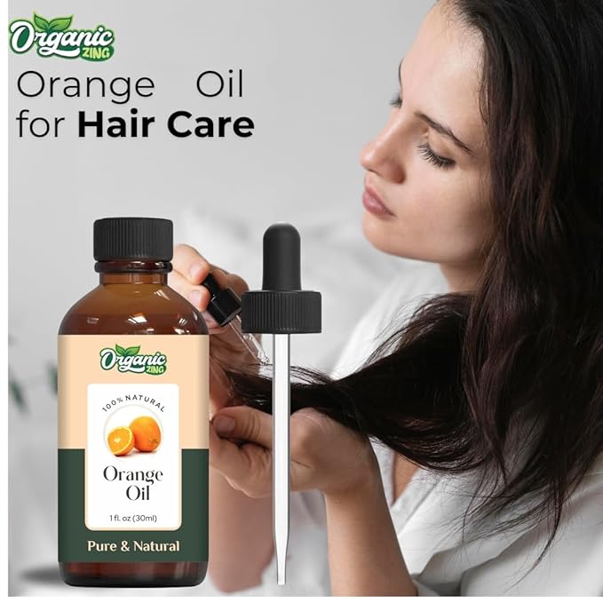 Organic Zing Orange (Citrus X Sinensis) Oil | Essential Oil for Aroma, Diffusers, Skincare & Hair Care - 30 Ml