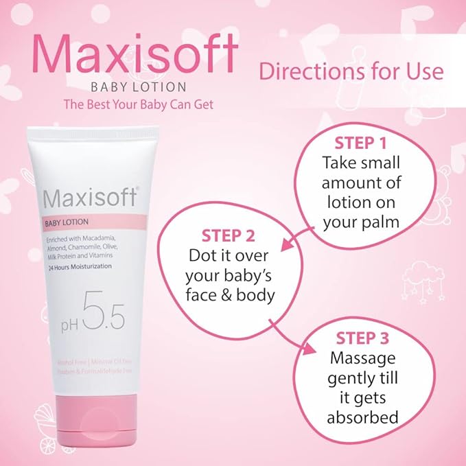 Maxisoft Baby Lotion for Moisturizing Soft & Dry Skin for Kids - 100 Ml