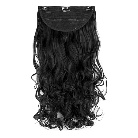 Streak Street CLIP IN 24' Soft Curls Natural Black Hair Extensions Jet Black