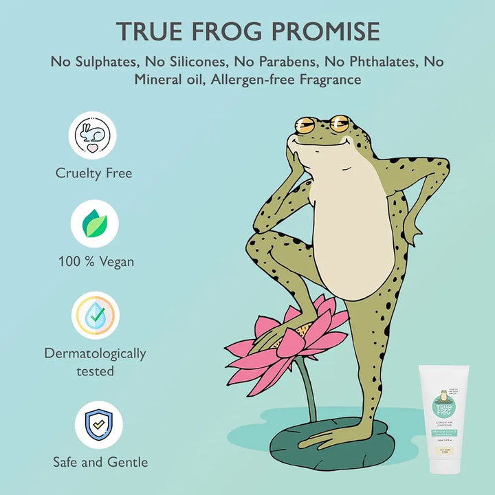 TRue FRoG Everyday Hair Conditioner To Smoothen Hair And Fight Frizz With White Lotus Flower Extract And Avocado Butte For All Hair Types - 150 Ml,1 Count