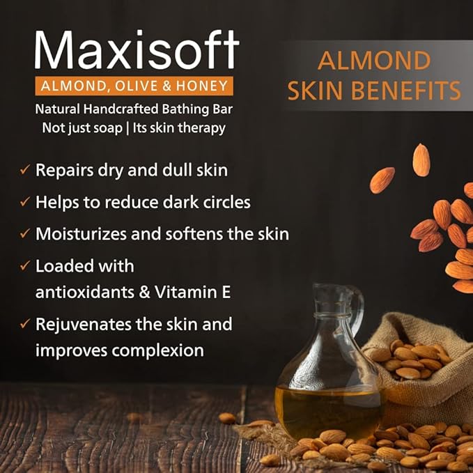 Maxisoft Almond Olive Honey Skin Nourishing Bar - 100 Gms