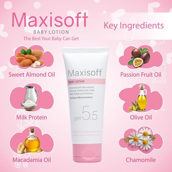 Maxisoft Baby Lotion for Moisturizing Soft & Dry Skin for Kids - 100 Ml