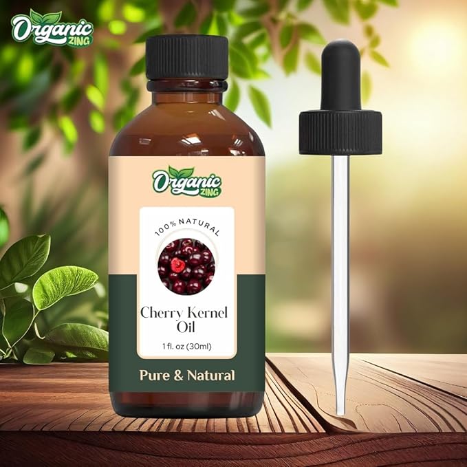Organic Zing Cherry Kernel (Prunus Avium) Oil | Carrier Oil for Skincare, Hair Care, Aroma & Diffusers - 30 Ml