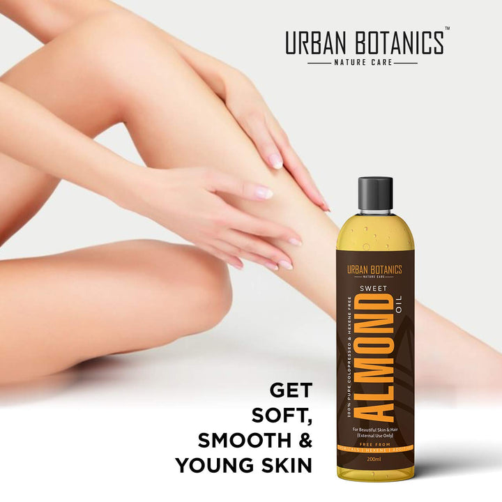 Urban Botanics Pure Cold Pressed Sweet Almond Oil - 200 ml