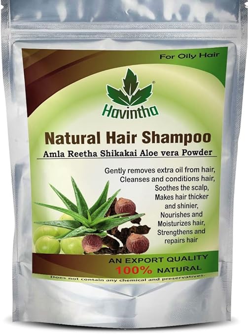 Havintha Natural Hair Shampoo with Herbal Amla Reetha Shikakai - 227 gms