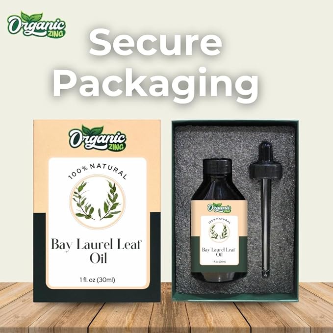 Organic Zing Bay Laurel Leaf (Laurus Nobilis) Oil | Essential Oil for Skincare, Hair Care & Massage - 30 Ml