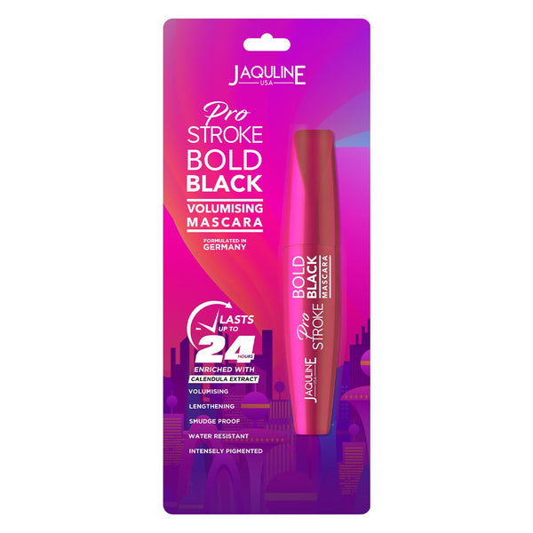 Jaquline USA Pro Stroke Mascara 24 Hours Long Lasting Bold Black - 9.5 ml