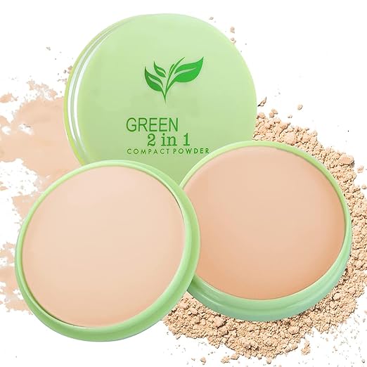 Kiss Beauty Green Tea Compact Powder 9025 Beige - 25 gms