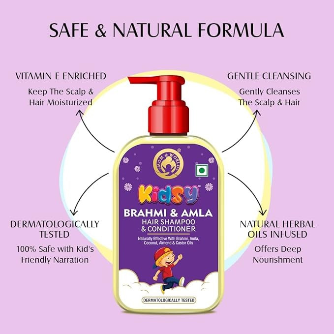 Mom & World Kidsy Brahmi & Amla Hair Shampoo & Conditioner for Kids - 240 ml