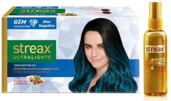 Streax Ultralights Hair Color Highlighting & Walnut Serum Combo