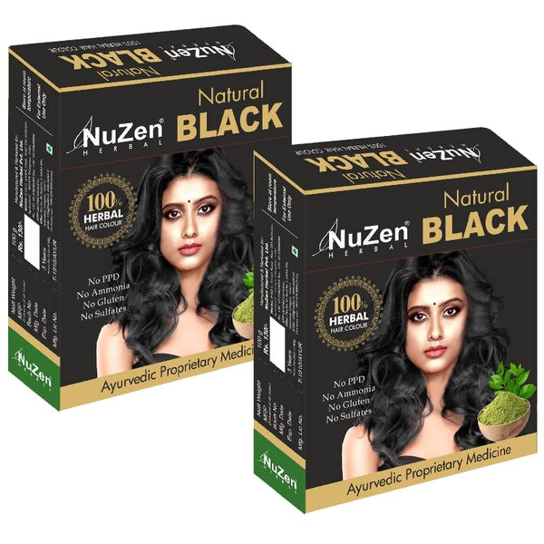 Nuzen Herbal Natural Black Henna - 100 gms (Pack of 2)