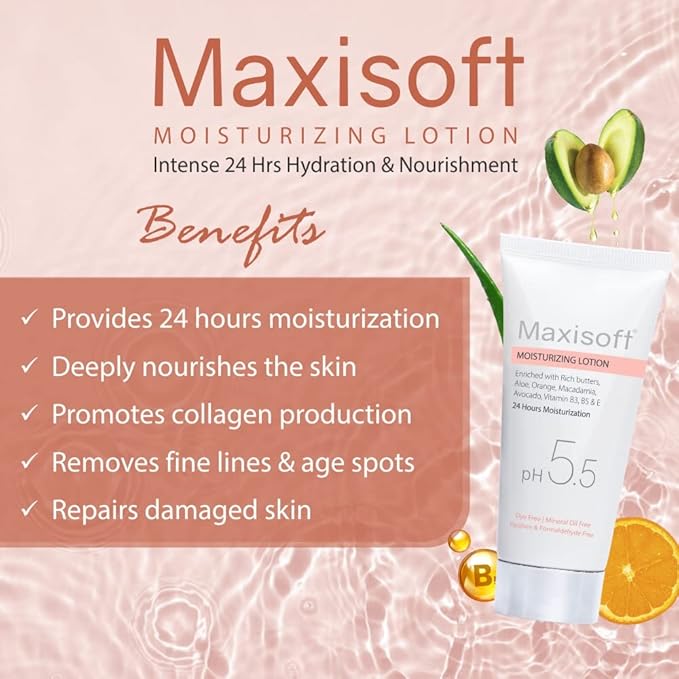 Maxisoft Moisturizing Lotion | Ph 5.5 | Deep Hydration for Soft & Smooth Skin - 100 Ml