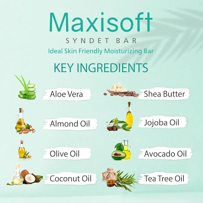 Maxisoft Syndet Bar for Cleansing & Moisturizing - 75 Gms