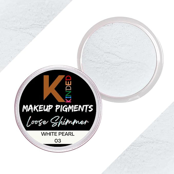 Kinded Loose Shimmer Makeup Foil Pigments Glitter Colour White Pearl - 3 gms