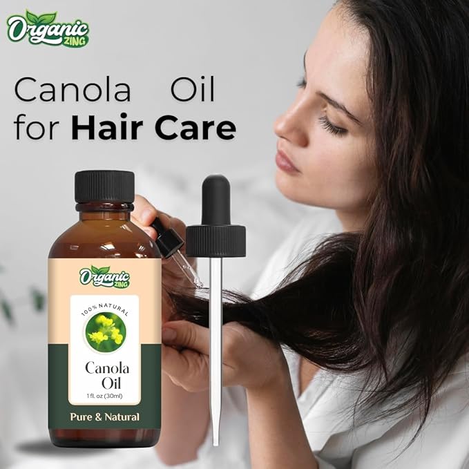 Organic Zing Canola (Brassica Napus) Oil | Carrier Oil for Skincare and Hair Care - 30 Ml
