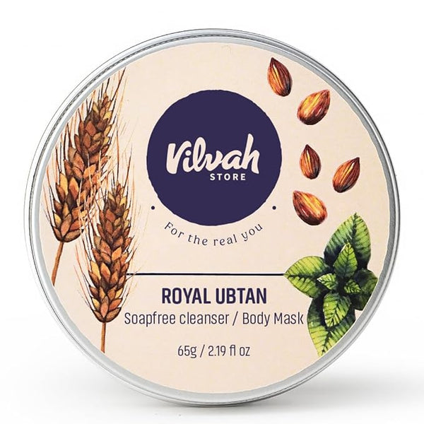 Vilvah Store Royal Ubtan Soapfree Cleanser/Body Mask - 65gms