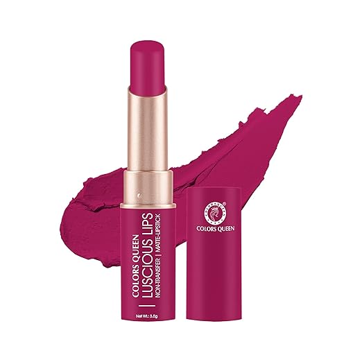 Colors Queen Luscious Lips Non Transfer Creamy Matte Lipstick 16 Maple Magenta - 3.5 gms