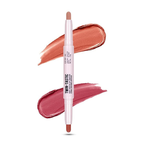 Shryoan 2 in 1 Twin Tastic Lipstick Colour Peachy-Blush - 3.5 gms