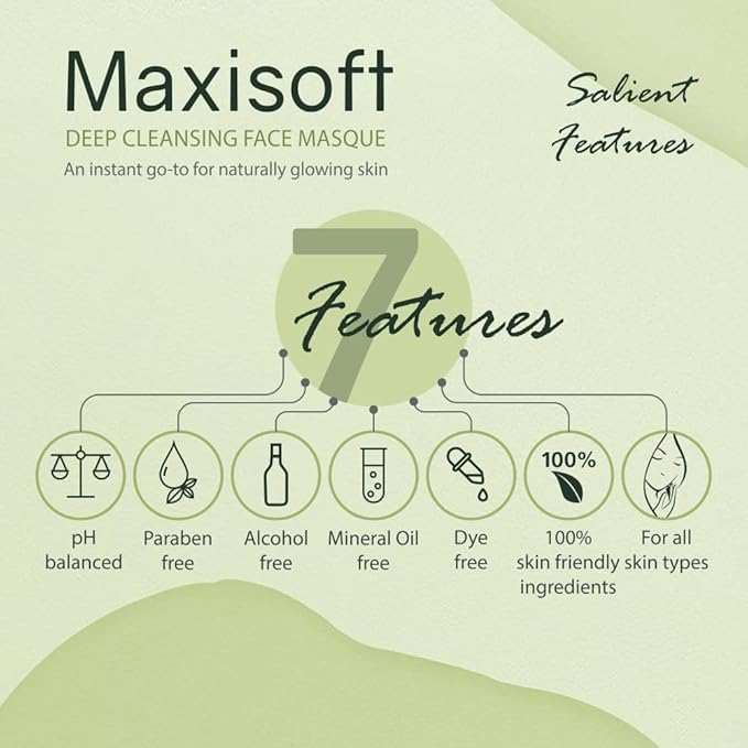 Maxisoft Deep Cleansing Face Masque | Gently Cleanses, Moisturizes Women & Men - 100 Gms