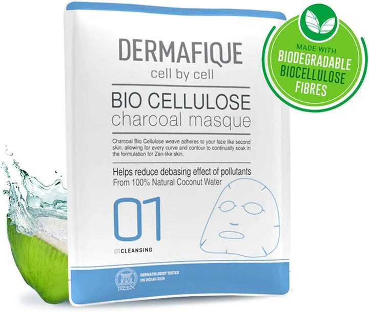 Dermafique Bio Cellulose Charcoal Face Mask